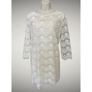 LACE Over a Satin Slip Dress. XXI. Brand,‎ Medium, Very pretty, 3/4 sleeves